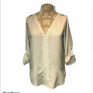 Zara v-neck  Blouse Off white Size XS
